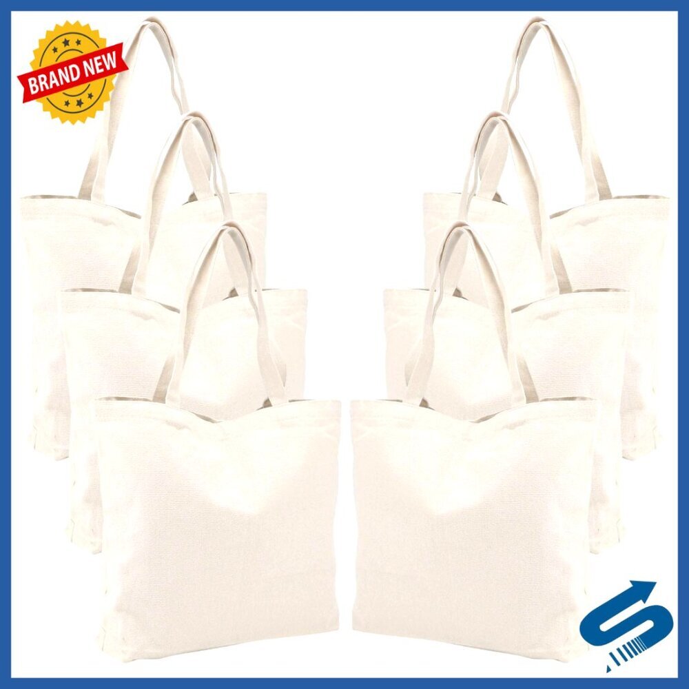 Large Canvas Tote Bags Heavy Duty Reusable Grocery Shopping DIY Crafting
